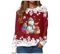 Christmas Sweatshirt for Women Chrtistmas Tree Graphic Print Jumper Jumper Long Sleeve Pullover Ladies Merry Chirtsmas Blouse Ugly Christmas Sweaters for Women 2025 Womens Sweaters Women's Sweatshirt