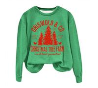 Christmas Sweatshirt for Women Holiday Sweatshirt Festival Gift Outdoor Hiking Trip Sweatshirts for Womens Griswold Sweatshirt 1989 Retro Festival Teen Girls Ladies A-green