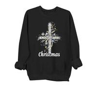 Christmas Sweatshirt for Women Ladies Novelty Xmas Tree Cross Pullover Christian Religious Gifts Jumpers Christmas Gnomes Long Sleeve Crew Neck Tops Casual Comfy Holiday Blouses