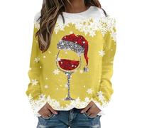Christmas Sweatshirt for Women Long Sleeve Sweatshirt, Ugly Print Pullover Without Hood Oversized Jumper Uk Jumpers Casual Xmas Sweatshirts Tops Novelty Weihnachtssweatshirt Weihnachtskleidung