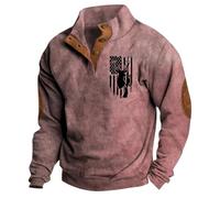 Christmas Sweatshirt Men Santa Snowman Rudolf Reindeer Print Merry Xmas Snowflake Long Sleeve Crew Neck Pullover Sweater Tops Solid Color Winter Warm Jumper Top Elf Costume Adult (Pink,S)