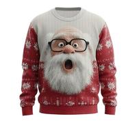 Christmas Sweatshirt Men Unisex Ugly Christmas Sweater Men Women Xmas Jumpers with Lights Funny Pullover Sweatshirt Knitwear Tops Lightweight Business Work Jumper Hipster Hoodies (Beige,S)