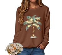 Christmas Sweatshirt Women Ladies Christmas Jumpers Glitter Xmas Tree Print Long Sleeve Tops Ladies Jumper Novelty Graphic Sweatshirt Causal Crewneck Tops for Sweatshirts