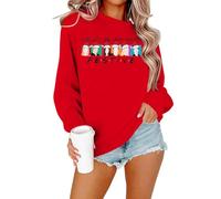 Christmas Sweatshirt Women Out Here Looking Like A Snack Shirt Farm Christmas Tree Pullover Casual Xmas Holiday Top, Red-3, S
