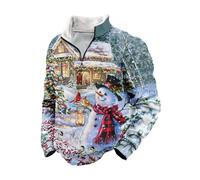 Christmas Sweatshirts for Men, Festive Holiday Pullovers with Merry Christmas Prints, Cozy Winter Tops (UK, Alpha, 3XL, Regular, Regular, Christmas 03)