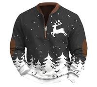 Christmas Sweatshirts for Men Unisex Novelty Long Sleeves Crew Neck Christmas Sweaters Ugly Xmas Elf Jumpers Warm Jumper Top Sweater for Sports & Workwear Holiday Party Cosplay