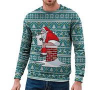 Christmas Sweatshirts For Men Women Xmas Santa Gnome Elk Funny Print Pullover Jumpers Crewneck Long Sleeve Sweatshirt Comfortable Chirstmas Couple Outfits Tops Winter Warmth Sweatshirts