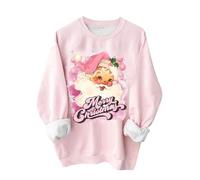 Christmas Sweatshirts for Women Casual Round Neck Comfy Elegant Pullover Ladies Classic Plus Size Loose Fitting Fashion Printed Sweatshirt Long Sleeve Holiday Vacation Graphic Tees Tops