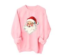 Christmas Sweatshirts for Women Casual Round Neck Comfy Elegant Pullover Ladies Classic Plus Size Loose Fitting Fashion Printed Sweatshirt Long Sleeve Holiday Vacation Graphic Tees Tops