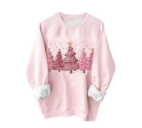 Christmas Sweatshirts for Women Cute Christmas Graphic Printing Long Sleeve Shirt Ladies Crew Neck Comfy Elegant Basic Fashion Xmas Holiday Party Pullover Blouse