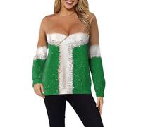 christmas sweatshirts for women cute elk print flower and landscape print ladies women's fleece jacket pjs v neck long sleeve t shirt women women's cotton long sleeve shirts womens nightwear