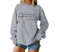 Christmas Sweatshirts for Women Funny Jingle Some of The Way Sweatshirt Oversized Crewneck Long Sleeve Pullover Tops Xmas Holiday Jumpers