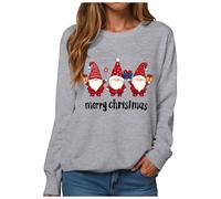 Christmas Sweatshirts Ladies Xmas Jumpers Ladies Christmas Jumpers Glitter Xmas Tree Print Long Sleeve Tops Womens Jumper Novelty Graphic Sweatshirt Causal Crewneck Tops for