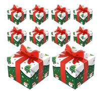 Christmas Sweet Boxes - Mini Folding Paper Containers with Red | 3D Gift Box for Chocolates, Cookies, Cupcakes, Brownies, Snacks, Pastries and