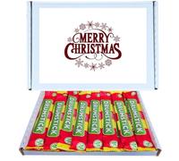 Christmas Sweet Treat Box | Drumstick Chew Bars 24 Pack Box of Classic Retro Sweets Raspberry & Milk Flavour Chewy Bars Nostalgic Candy Treat