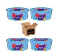 Christmas Sweet Treats Assortment Tub - Sweets Box with Love Hearts, Refreshers, Drumsticks for Kids & Adults 600g (Pack 4, Roses-600g)