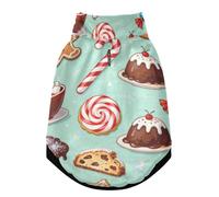 Christmas Sweets and Treats Warm Dog Coat, Adjustable Durable Doggie Winter Jacket Reversible Cozy Puppy Cold Weather Apparel from Small to Large Breed