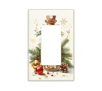 Christmas Switch Cover Plates Red Green Festive Decoration for Holiday Season Winter Home Decoration Standard Size Simple Rocker