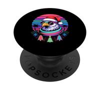Christmas Synthwave Bald Eagle Sunglasses Eagles PopSockets Adhesive PopGrip