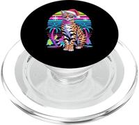 Christmas Synthwave Savannah Cat Sunglasses PopSockets PopGrip for MagSafe