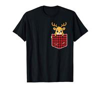 Christmas T Shirt For Women Kids Pocket Animal Reindeer T-Shirt
