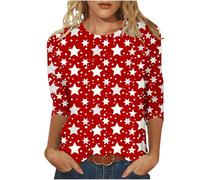 Christmas T Shirt for Women UK,Santa Claus Funny Graphic Xmas Tops Christmas Tree Snowflake Printed Sweatshirt Crew Neck 3/4 Sleeve Pullover Xmas Holiday Blouse Tops for Women Plus Size 8-22