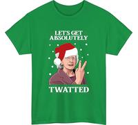 Christmas T-Shirt Lets get Absolutely Twatted Doris Gavin and Stacey Festive Xmax Tee Party Top Kelly Green