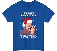 Christmas T-Shirt Lets get Absolutely Twatted Doris Gavin and Stacey Festive Xmax Tee Party Top Royal Blue