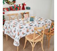 Christmas Table Cloth, Christmas Tablecloths Round, Xmas Table Cloth Square, Table Cloth Cover New Year Winter Christmas Decorations Fabric Festive Decor Vintage Washable (fir tree, 140*240cm)