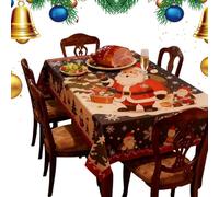 Christmas Table Cloths Rectangular,Washable Home Decor | Santa Elk Table Cloth Christmas Decorations - for Indoor Outdoor Kitchen Restaurant Holiday Party Decorations Family Gathering