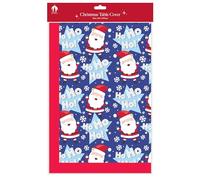 Christmas Table Cover 160cm x 109cm - Santa Ho Ho Ho Design with Snowflakes & Stars - Thick FSC Paper Disposable Tablecloth - Recyclable Table Protector for Christmas Dinner Buffets & Festive Parties