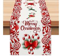 Christmas Table Decor Tablecloth,Decorative Merry Christmas Table Runner | Washable Dining Decoration Tablecloth For Holiday Farmhouse Decoration