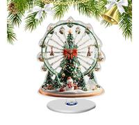 Christmas Table Decoration - 2D Christmas Ferris Wheel with Rotating Base, Christmas Table Decoration Made of Acrylic | Design Ornament, Craft for Multilevel Tray, Winter, Party, Urla