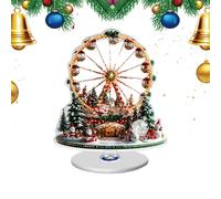Christmas Table Decoration - 2D Decorative Table Decoration - Rotating Base Christmas Decoration for the Table with a Tree Design - For Winter Cake Stand, Wedding, Thanksgiving, Holiday, Fireplace