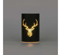 Christmas Table Decoration Xmas Vase Led Black Glass Stags Head 17cm Home Decor