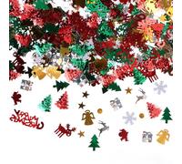 Christmas Table Decoration - Pack of 500 Confetti Snowflake Santa Reindeer Party Decorations, Green Table Shaker