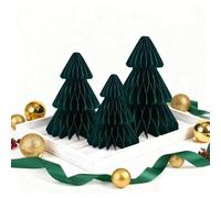 Christmas Table Decorations,3 PCS Mini Christmas Tree,Honeycomb Paper Red Green Xmas Tree for Winter Party New Year Holiday Party Decor (Green)