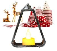 Christmas Table Lamp Decorative Flameless LED Christmas Candle Lamp | Electric candle for home, living room, bedroom, bedside table, bookcase, fireplace, holiday decoration, table, antique silver