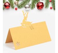 Christmas Table Name Cards Christmas Place Cards 50pcs Gold Table Place Cards for Table Setting Deer Party Decoration Supplies for Christmas Winter Party Wedding Holiday
