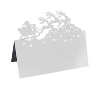 Christmas Table Place Cards, Name Cards, Christmas Place Cards, 50 Pack Buffet Food Tent Labels, Double Design Name Cards, Scored for Easy Folding, Christmas Party Decorations (Father Christmas)