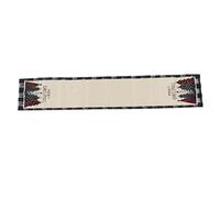 Christmas Table Runner, Pine Tree Snowflake Merry Christmas Table Runner, Winter Holiday Decorative Farmhouse Decorations for Kitchen Dinning, Indoor Outdoor (Black and White Plaid HM2290505)