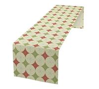 Christmas Table Runner, Retro Mid Century Abstract Geometric Stars Pattern Boho 1960s Atomic Modern Print Table Runner for Holiday Home Picnic Party Wedding Buffet Parties Camping 13x70 Inch