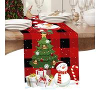 Christmas Table Runner Snowmen Santa, 35×180 CM Christmas Runners for Tables, Christmas Table Runners for Indoor Outdoor, Dining Table Runner for Winter Christmas Party Decorations