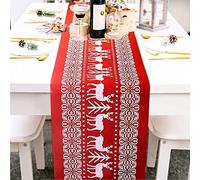 Christmas Table Runners Printed Xmas Holiday Season Home Table Christmas Decoration Handmade (30 x 180 cm Christmas Stag)