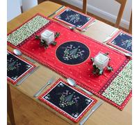 ‘Christmas Tablescape Sewing Kit’. Ideal Sewing Gift, Suitable for Beginners. Kit Includes Fabrics, Wadding and Colour Photo Instructions to Craft a Beautiful Table Runner & 6 Coordinating Placemats