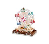 Christmas Tabletop Music Box Ferris Wheel with Lights, Giftable Indoor Decor for Mantel Shelf Window or Entry Display Musical Box Rotate Christmas Music Ferris Wheel Lighted Tabletop Decor Indoor Usb