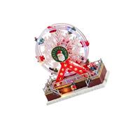 Christmas Tabletop Music Box Ferris Wheel with Lights, Giftable Indoor Decor for Mantel Shelf Window or Entry Display Musical Box Rotate Christmas Music Ferris Wheel Lighted Tabletop Decor Indoor Usb