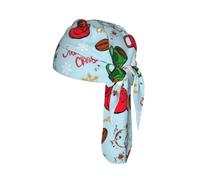 Christmas Tableware Print Skull Cap Moisture Wicking Bike Headwrap Lightweight Helmet Liner Adult Modern Hat 55-60 cm