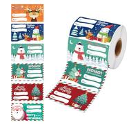 Christmas Tags - 250g Paper Sticker Set, 3" Self Adhesive Gift Tags | Removable Christmas Designs with Cartoon Motifs, Present Wrap, Cards