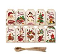 Christmas Tags 50 Pcs Set with String Snowy Scene Xmas Hanging Present Craft Labels Set 9